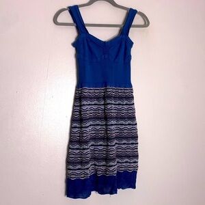 Vintage Missoni dress blue knit summer women’s mini dress casual size 6
